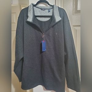 Izod Big & Tall Charcoal Quarter Zip